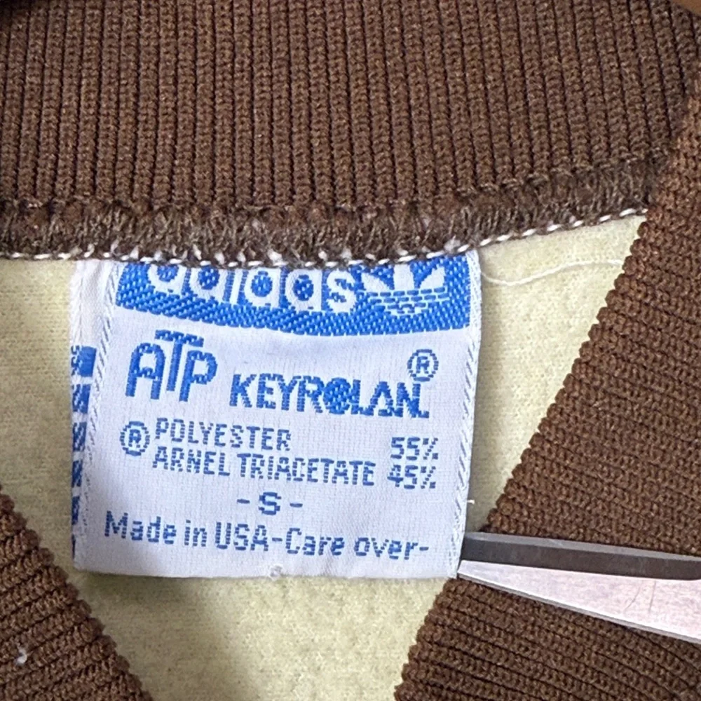 Vintage 80's Adidas Cream and‎ Brown Bomber Jacket